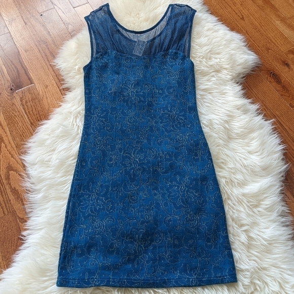 FREE PEOPLE Dragonfly dress teal gold - Picture 4 of 9